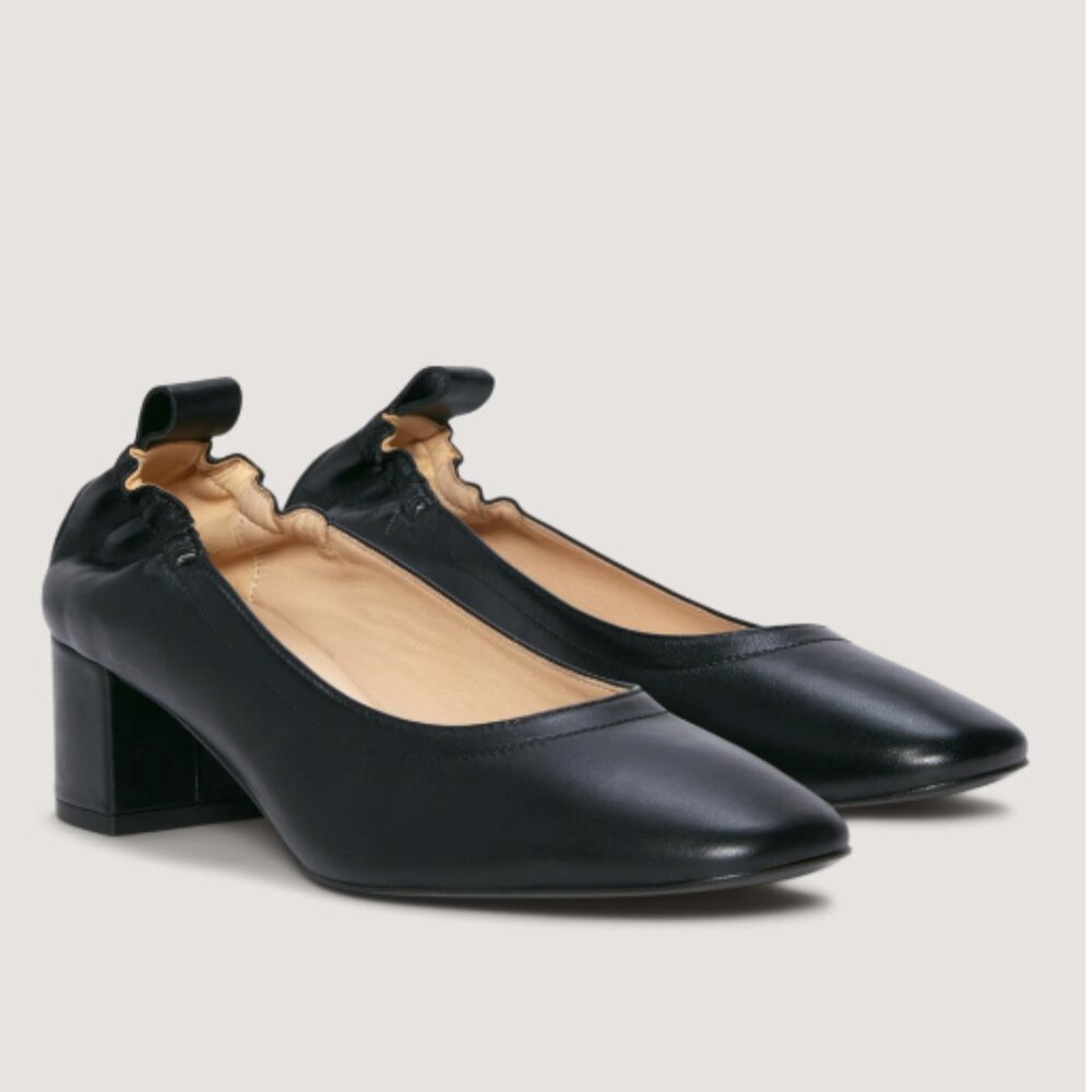 Everlane The Day Heel in Black Leather